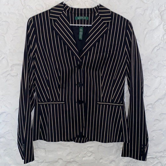 Classic Lauren Ralph Lauren Grey Pinstripe Blazer 42S JM182 main image 0